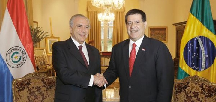Temer y Cartes firmaron acuerdo de cooperación. Imagen: Presidencia de Paraguay.