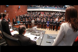 Los nuevos comisionados de Ifetel durante su ratificación en el Senado. Imagen: Senado de México. 