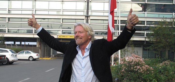 Richard Branson en Chile. Imagen: Virgin Mobile