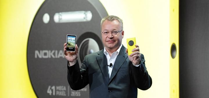 Stephen Elop, CEO de Nokia durante la presentación del Nokia 1020. Imagen: Nokia