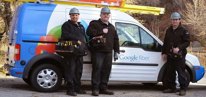 Obreros de Google Fiber en Provo, Utah / Imagen: Google Fiber Blog