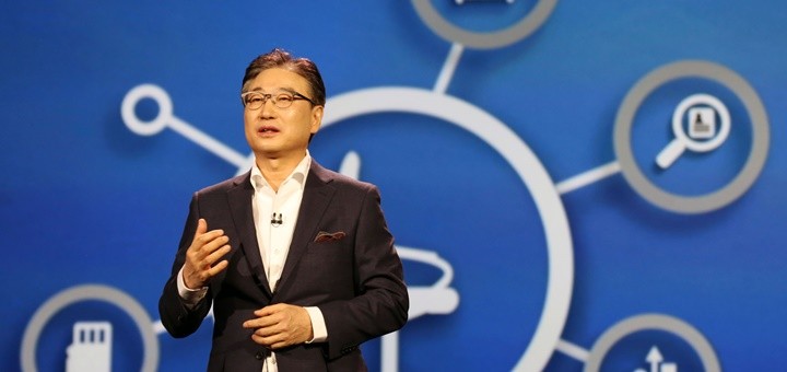 El CEO de Samsung, Yoon Boo-keun, durante su presentación en CES 2015. Imagen: Samsung