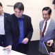 El secretario de Comunicaciones, Norberto Berner, y el subinterventor de la CNC, Nicolás Karavaski, en la visita al Centro de Información Ejecutiva de Huawei en Beijing. Imagen: Huawei.