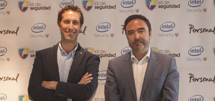 Patricio Cassain, Gerente de Innovación, estrategia y desarrollo de Grupo Telecom y Pablo Nadeau, Director LATAM de Intel Security. Imagen: Personal