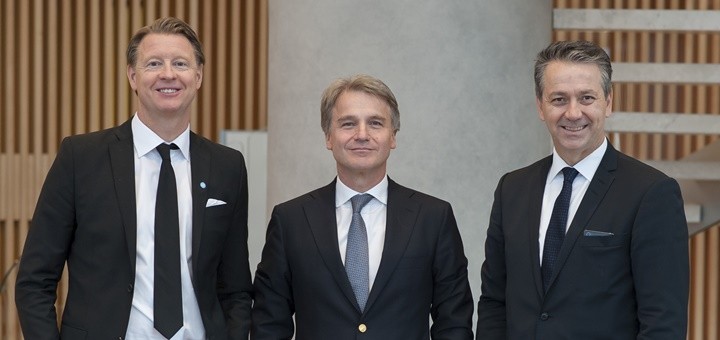 Hans Vestberg, Presidente y CEO de Ericsson; Antonio Büchi, Gerente General de Entel, y Sergio Quiroga, Presidente de Ericsson Latinoamérica. Imagen: Ericsson