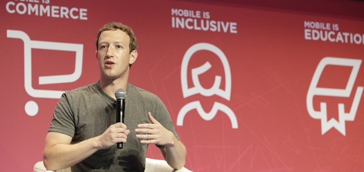 Mark Zuckerberg en MWC16. Imagen: GSMA/MWC