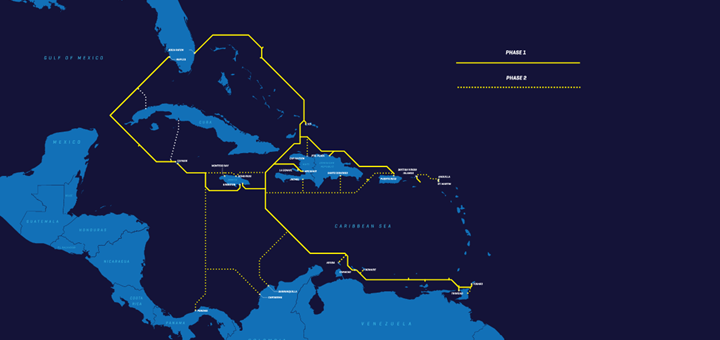 Cable Submarino para el Caribe. Imagen: Deep Blue Cable.