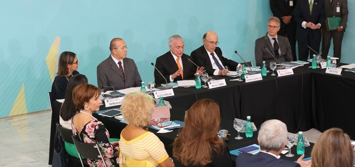 Michel Temer durante su discurso en el Consejo de Desarrollo Económico y Social. Imagen: Mctic.