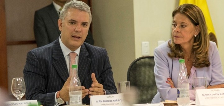 Iván Duque y Marta Lucía Ramírez, presidente y vicepresidenta electos de Colombia. Imagen: página oficial Iván Duque