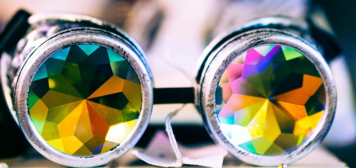 Caleidoscopio, anteojos, colores