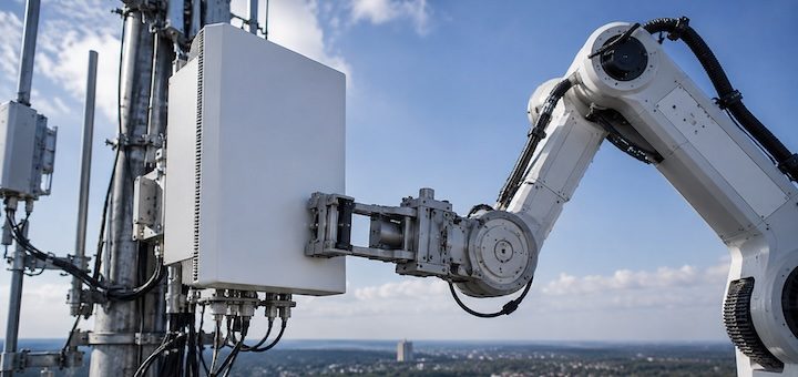 Vodafone prueba mástil móvil con inteligencia artificial y brazo robótico en Albania